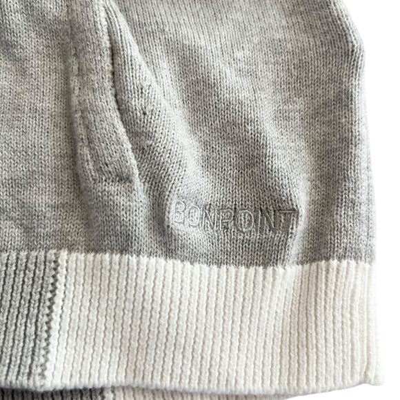 Bonpoint Boys Gray White Colorblock Cotton Cardigan Sweater Size 12 - Picture 4 of 7